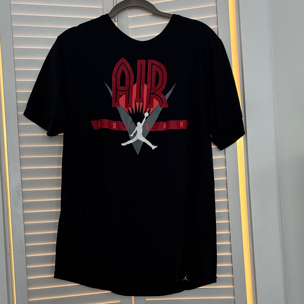 Jordan Black Tee with Red and Gray Design
